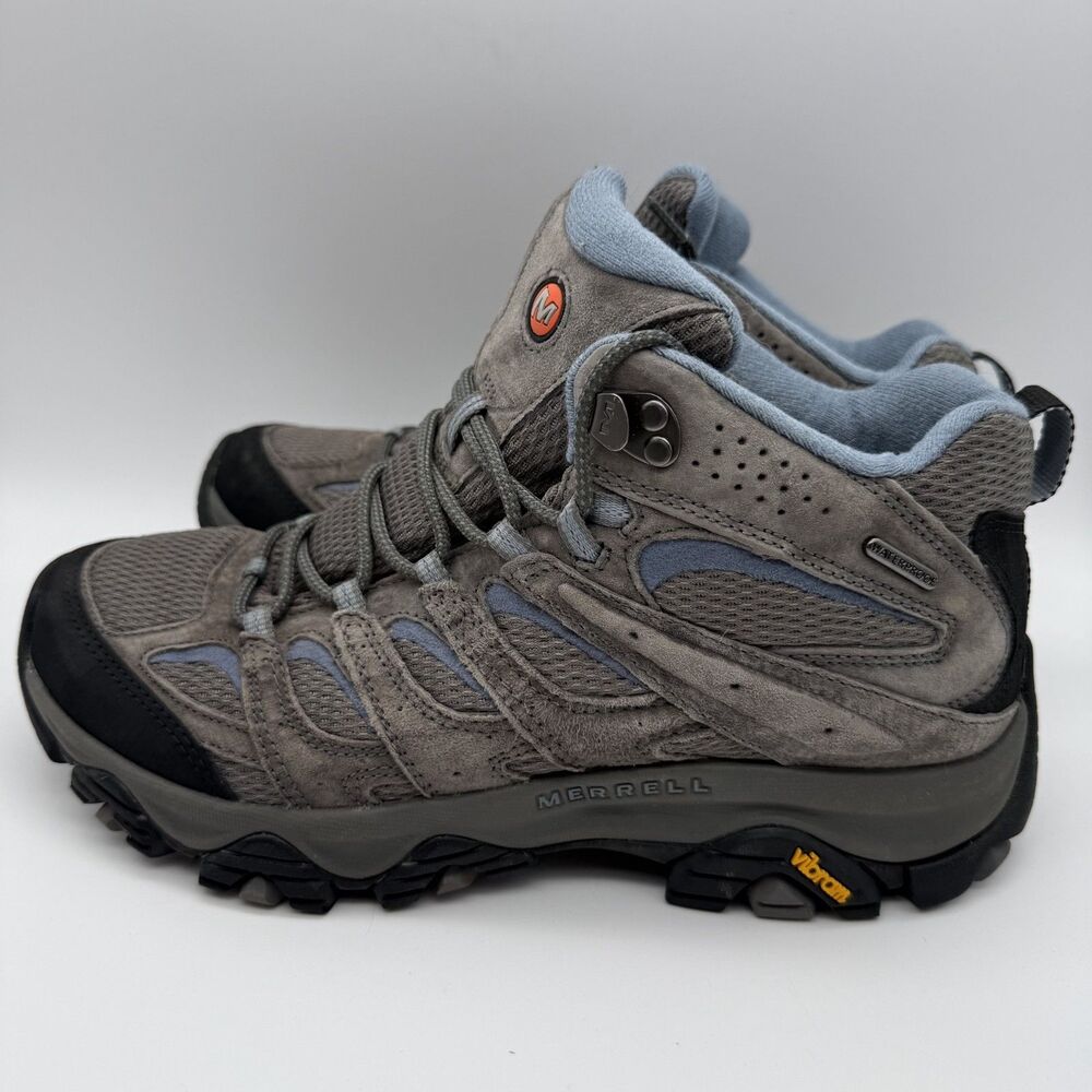 Merrell Women's Moab 3 Mid Waterproof Hiking Boots, Granite US 10.5 GENTLY USED